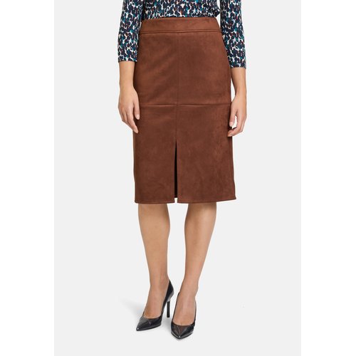 Jupe en similicuir unicolore marron Betty Barclay La Redoute