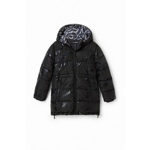 Manteau long matelasse texte
