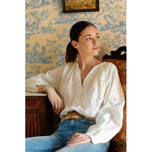 Blouse dentelle manches longues bonti ecru La Petite Etoile La Redoute