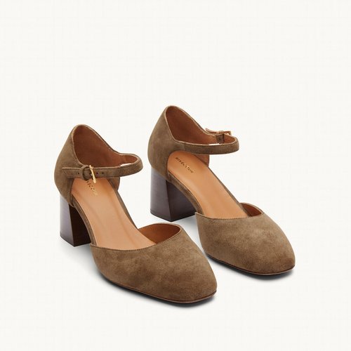 Brown suede strappy heels cheap