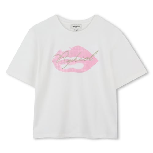 Top Sonia Rykiel Manches Courtes Blanc Et Noir - Col Cœur, Taille M, Matière Soie, Occasion Très Bon état