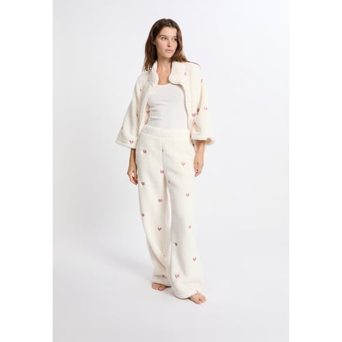 Pantalon De Pyjama Femme En Polaire - Uni, Avec 2 Poches, Confortable Pour L'hiver Et Le Sommeil - 8