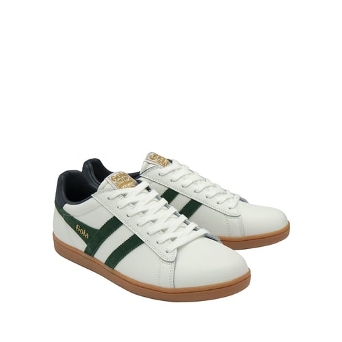 Baskets Gola Equipe II En Cuir Pour Homme - Blanc Marine Gris - Neuf Emballé