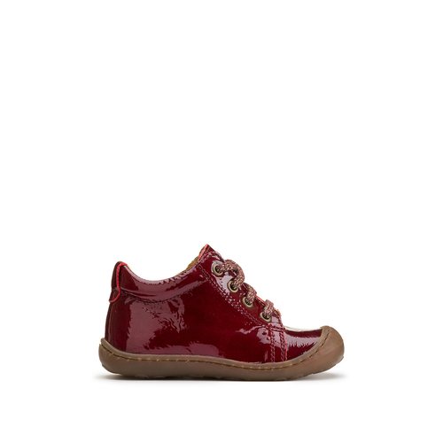Scarpa primi passi in morbida pelle verniciata bordeaux La Redoute Collections La Redoute