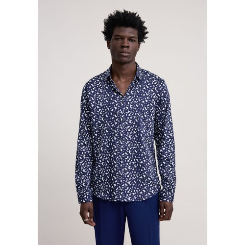Chemisier a pois bleu marine top