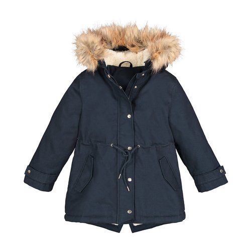 Cotton warm hooded parka 2 14 years La Redoute Collections La Redoute