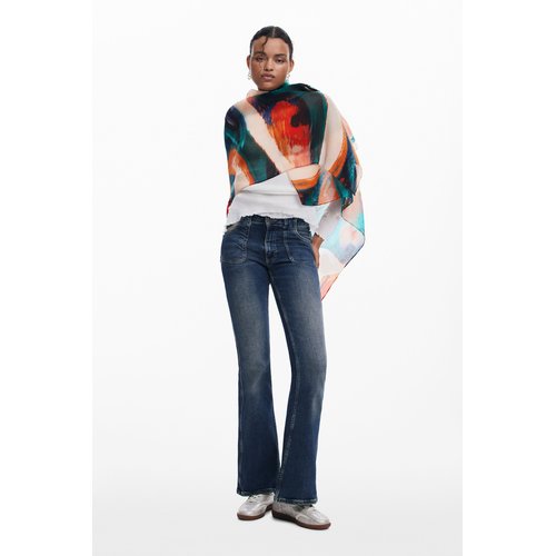 Foulard rectangulaire imprime blanc Desigual La Redoute