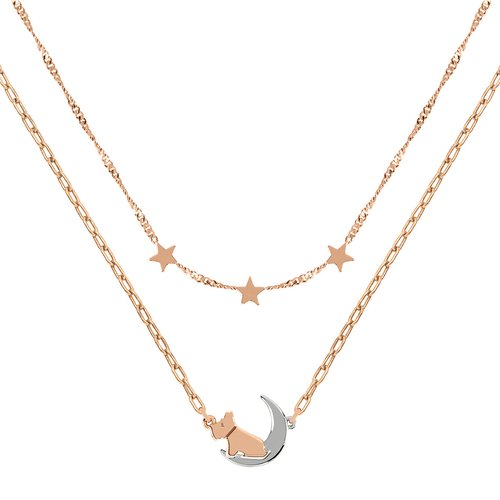 18ct Rose Gold Plated Two Tone Necklace