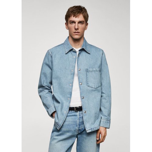 Surchemise jean poche bleu clair Mango Man La Redoute