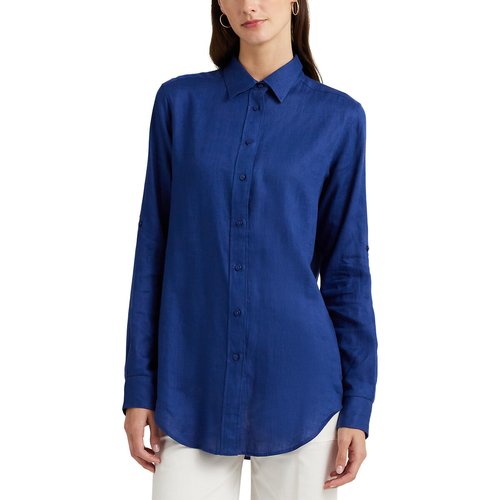 Chemise en lin manches longues karrie bleu Lauren Ralph Lauren La Redoute