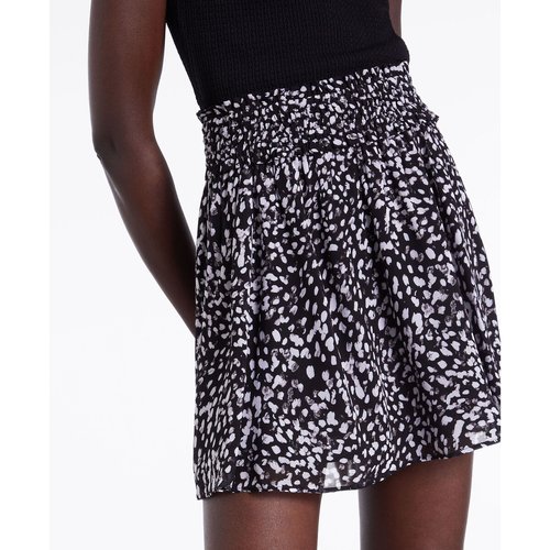 Jupe courte voile imprimee imprime noir blanc The Kooples La Redoute