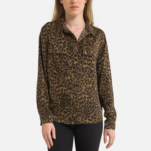 Chemisier Léopard Satin Rose Emily Wonder Taille L - Neuf Avec étiquettes