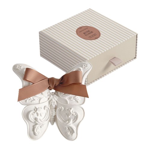 Décor Parfumé En Plâtre Mathilde M. – Cœur Brodé – Parfum Rose Élixir – 6x6x2 Cm – Fait Main
