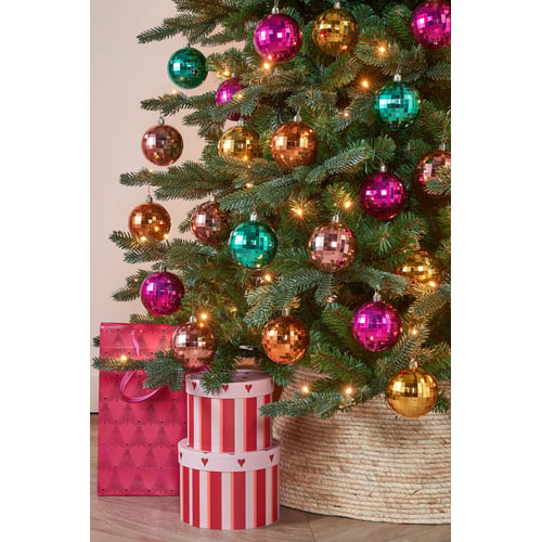 Lot De 24 Mini Boules De Noël Brillantes - 3 Cm - Plastique Incassable - 6 Couleurs - Pour Sapin, Déco DIY