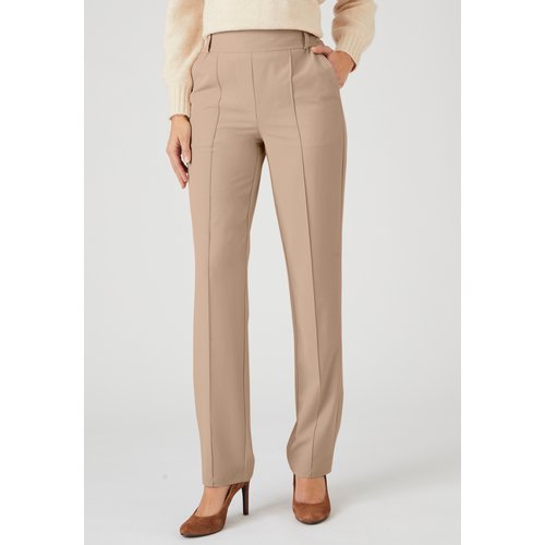 Pantalon enfilable fluide marron beige chine Damart La Redoute