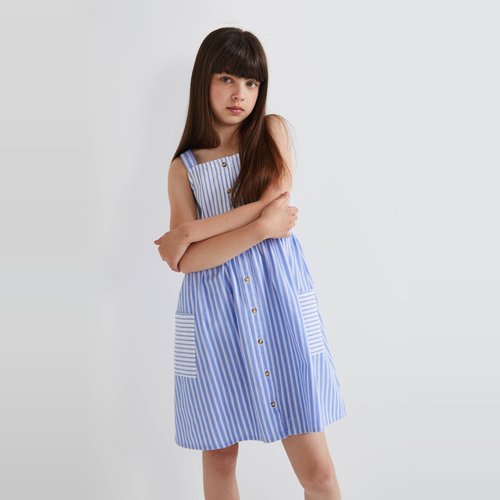 Robe rayee en coton bio ecru Monoprix La Redoute