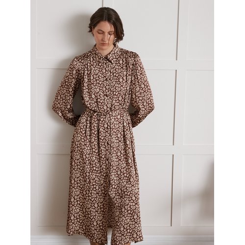Robe chemise longue imprime fauve marron Cyrillus La Redoute