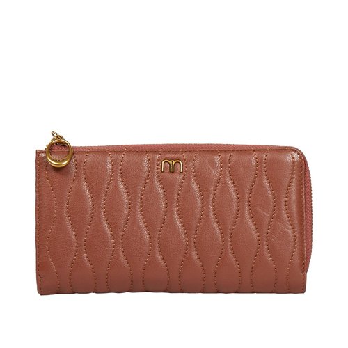 Portefeuille zippee en cuir matelasse anna camel Nat Nin La Redoute