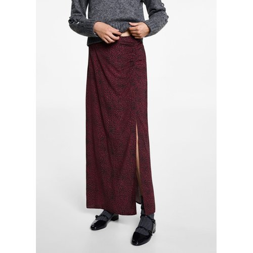 Jupe midi leopard rouge Mango Teen La Redoute