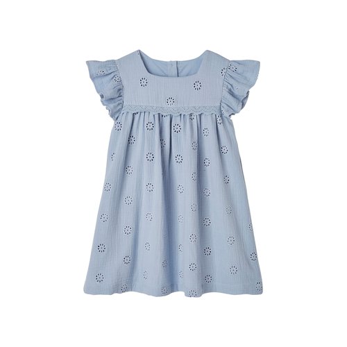 Robe ceremonie brodee fleurs en gaze de coton Vertbaudet La Redoute