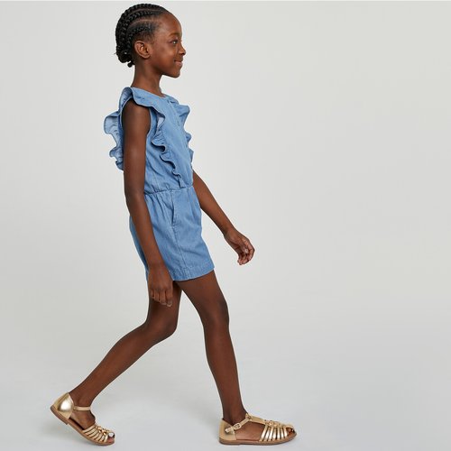 Combishort denim leger double stone La Redoute Collections La Redoute