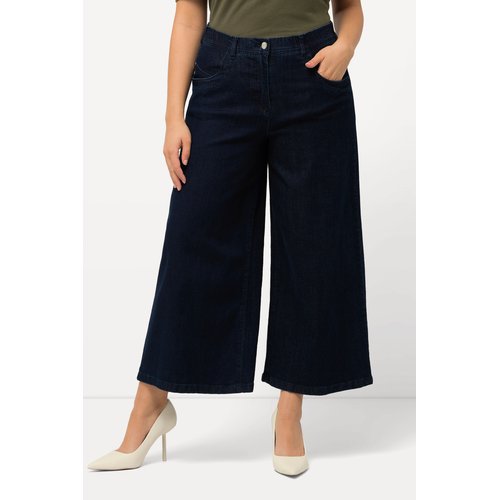 Jupe culotte en jean. coupe marlene a jambe bleu jean Ulla Popken La Redoute
