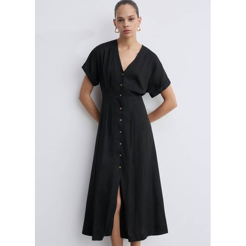 Robe evasee boutons noir Mango La Redoute