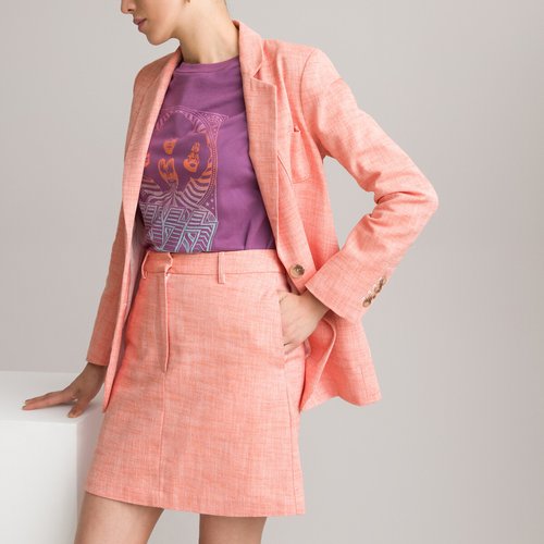 Mini jupe droite courte orange La Redoute Collections La Redoute