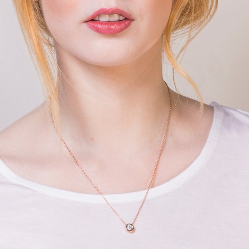 Gold plated pendant necklace with cubic zirconia rose gold Radley London La Redoute