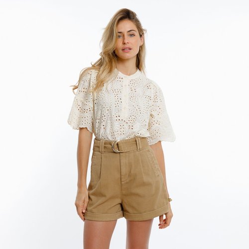 Blouse manche courte broderie anglaise clearance