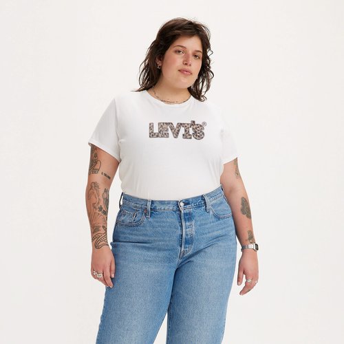 The perfect tee t shirt with logo print in cotton white Levi S Plus La Redoute
