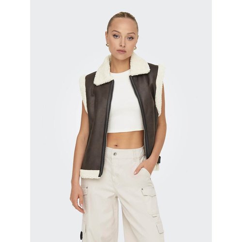 Faux leather gilet deals