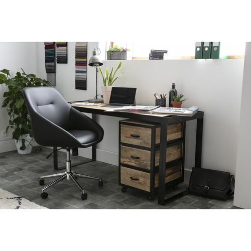 Caisson De Bureau Mobile Avec 3 Tiroirs - Métal, Roulettes Bloquantes, 40x50x60 Cm (couleur Beige) - 3