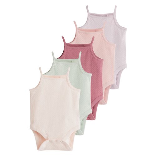 Lot de 5 bodies debardeur bebe rose vert Next La Redoute