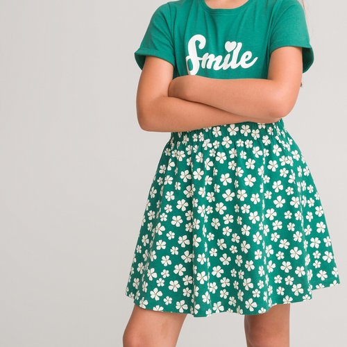 Jupe imprimee fleurs La Redoute Collections imprime vert La Redoute
