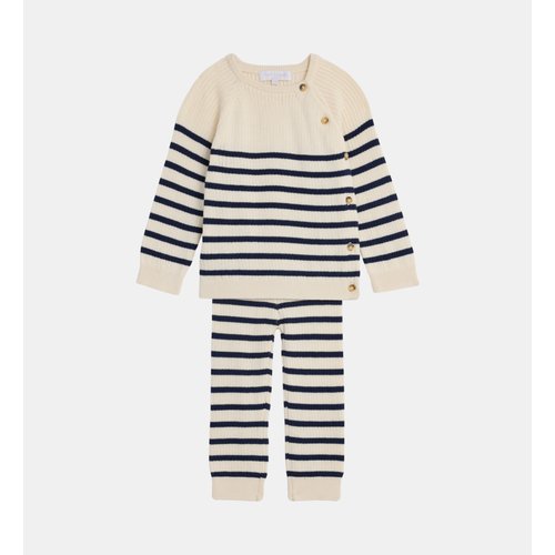 Ensemble kamio cotele coton melange mixte ecru et bleu Cadet Rousselle La Redoute