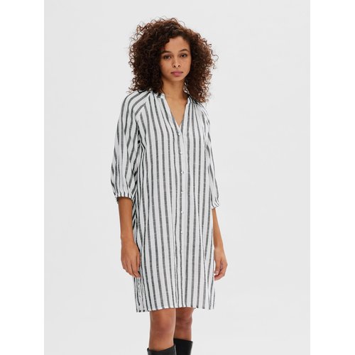Robe chemise en coton raye snow white Selected Femme La Redoute
