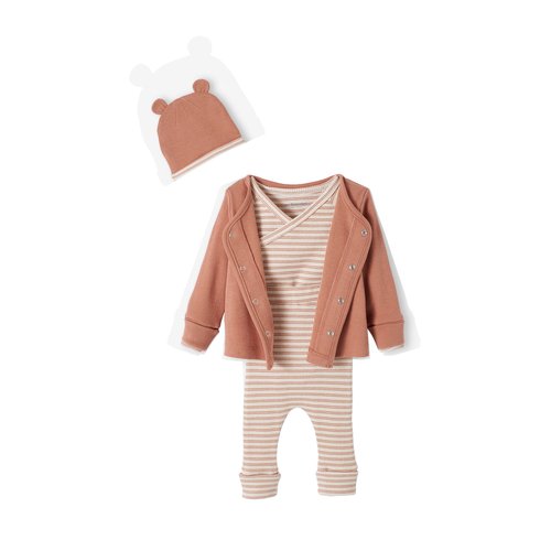 Ensemble 4 pieces evolutif naissance noix de pecan Vertbaudet La Redoute