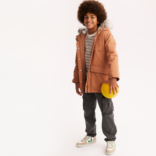 Sherpa lined hooded parka camel La Redoute Collections La Redoute