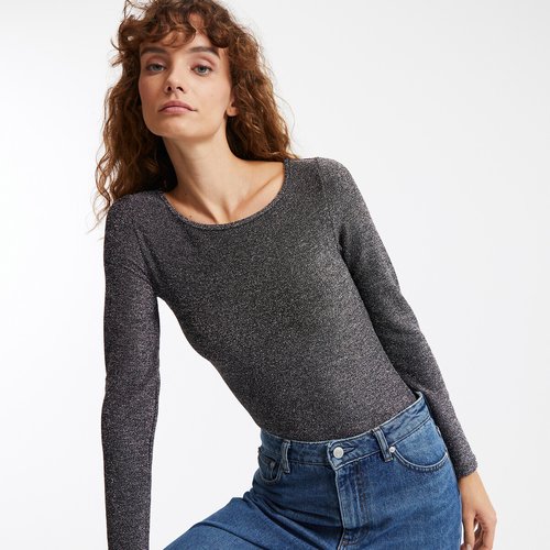 Body de manga larga color plata La Redoute Collections La Redoute