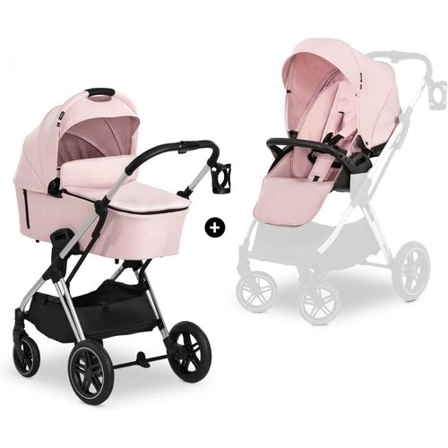 Poussette shopping vision x set silver melange rose Hauck La Redoute