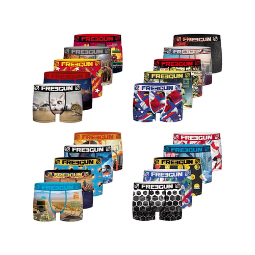 Pack De 5 Boxers FREEGUN Pour Garçon - Confort, Liberté De Mouvement | Modèle Aléatoire | Polyester/Élasthanne