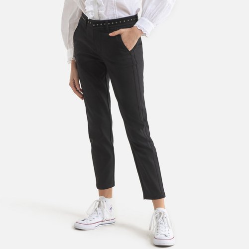 Cotton slim fit trousers black Freeman T. Porter La Redoute