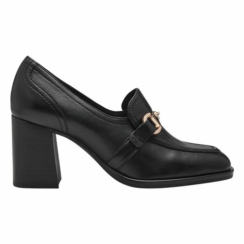 Patent heeled loafers black Tamaris La Redoute
