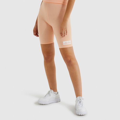 Quindi cotton cycling shorts with logo print and high waist light orange Ellesse La Redoute