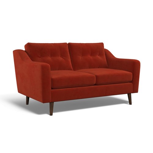 Rosa curve buttoned velvet 2 seater sofa with dark wood legs So home La Redoute