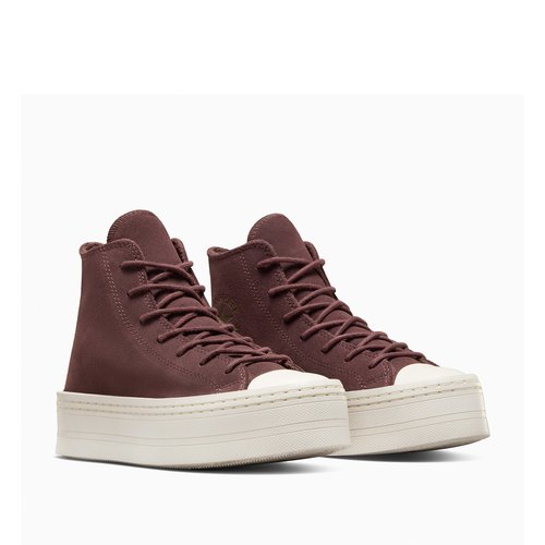 Modern lift warm winter essentials suede high top trainers burgundy red Converse La Redoute