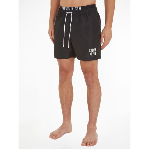 Calvin klein double waistband swim shorts black deals