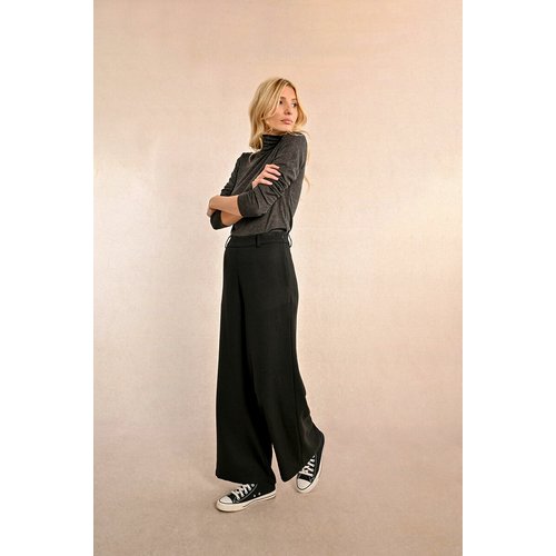 Wide leg trousers black Molly Bracken La Redoute