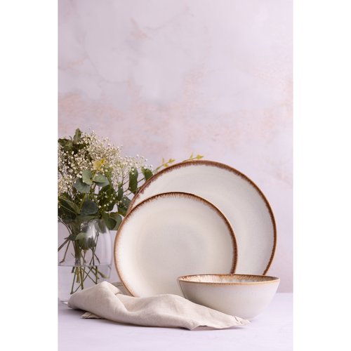 12 piece reactive glaze dinner set cream Mason Cash La Redoute